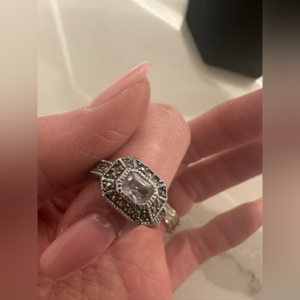 Reign Genuine Marcasite and CZ Ring Women's Ring Size 6 - Picture 7 of 14